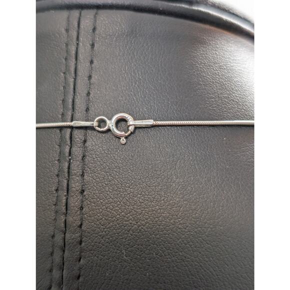 VTG 925 Sterling Silver Faceted Black/Navy Marquis Cut Crystal Pendant Necklace - Picture 4 of 5